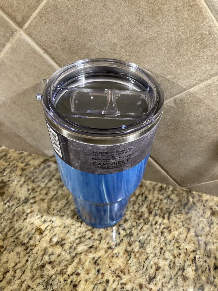 Robert Irvine 30 Oz Azul Geo Vaso Regalos Vacaciones Navidad NUEVO Viaje Foto 3 de 3