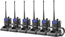 Baofeng 6 Pack UV-5R VHF UHF Dual-Band 5W Portable Two-way Radio Walkie Talkie