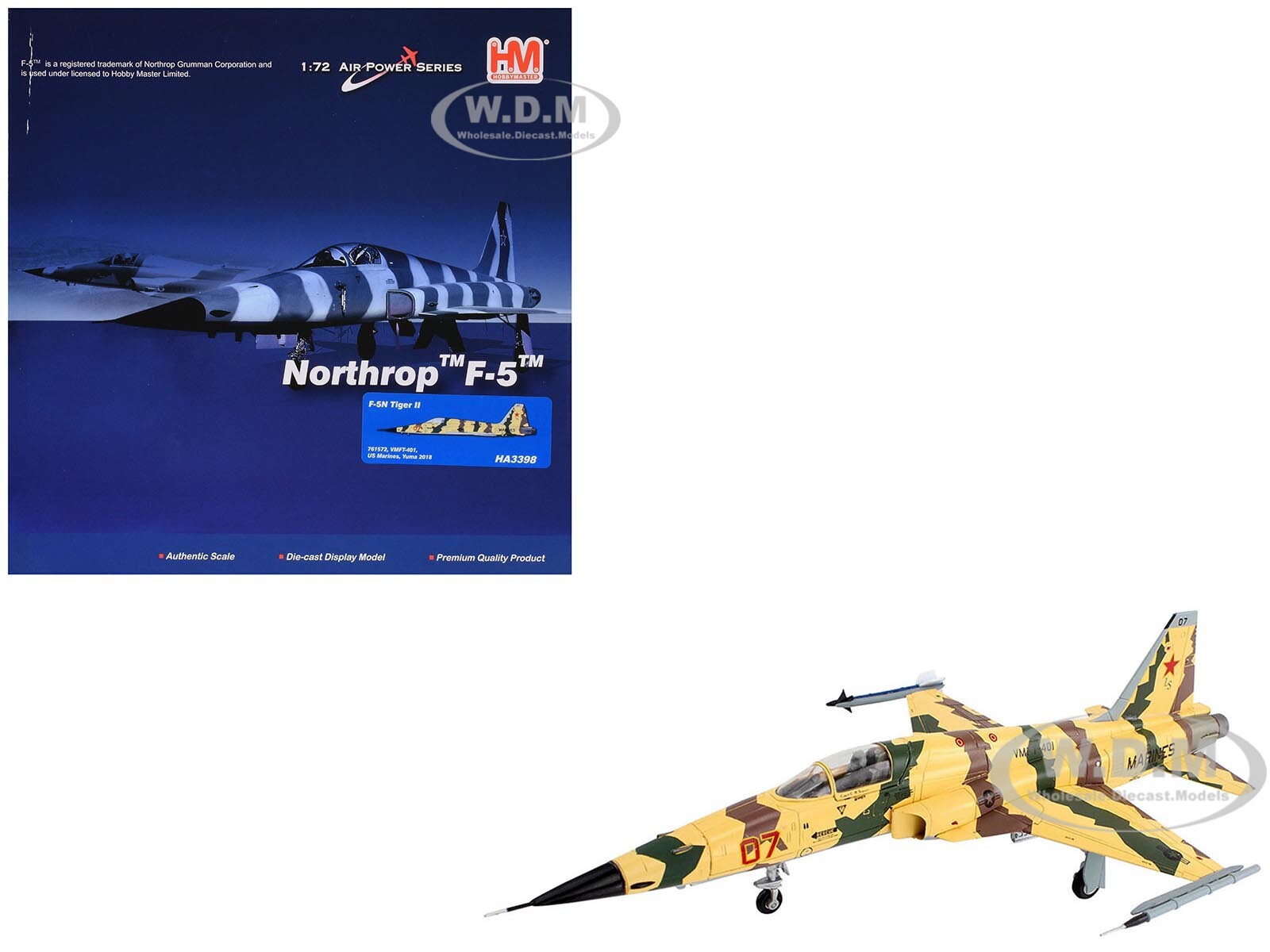 САМОЛЕТ NORTHROP F-5N TIGER II VMFT-401 SNIPERS 172 ОТ HOBBY MASTER HA3398 19890₽