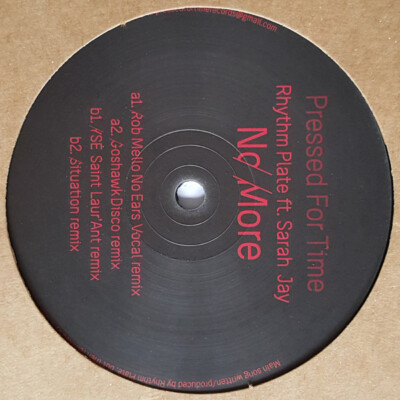 Rhythm Plate Ft. Sara Jay    No More, Vinyl, 12'', Part 2, *Unplayed/New Stock*