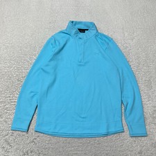 Under Armour Sweatshirt Men Large Blue Snap Pullover Knit Coldgear Golf