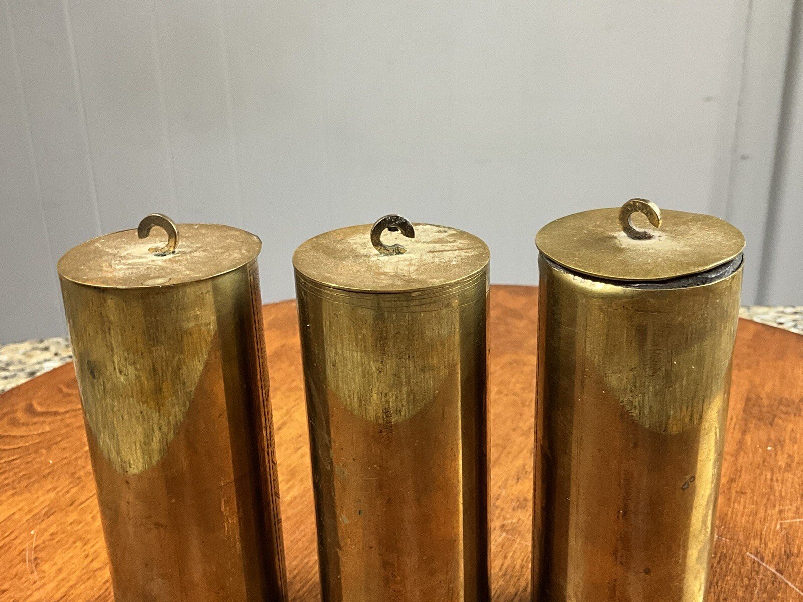 A Set of 3 Fancy Brass Decorative Vienna Regulator Wall Clock Weights