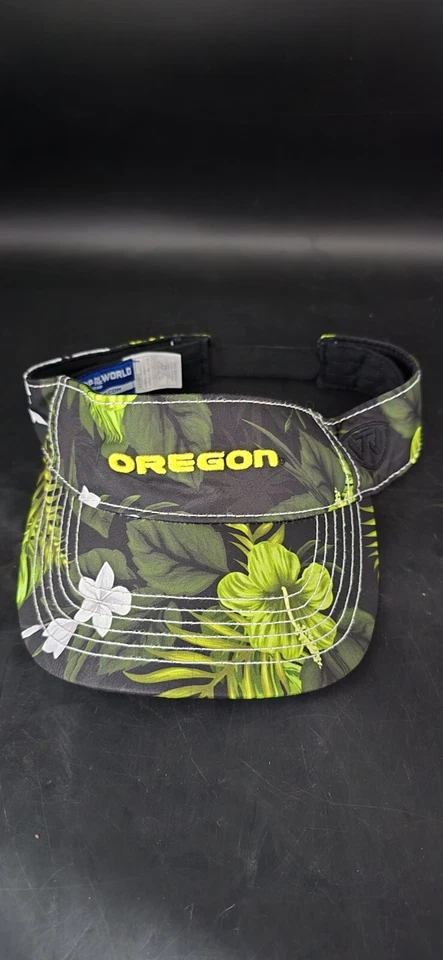 OREGON DUCKS Negro/Amarillo ESTILO HAWAIANO COLLEE VISERA Fútbol Golf Sombrero Fan Cap Foto 2 de 4