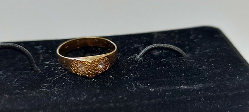 bague or 18 carats poinçon tête de cheval 19 ieme, 0,84 gramme diamants - Picture 8 of 10
