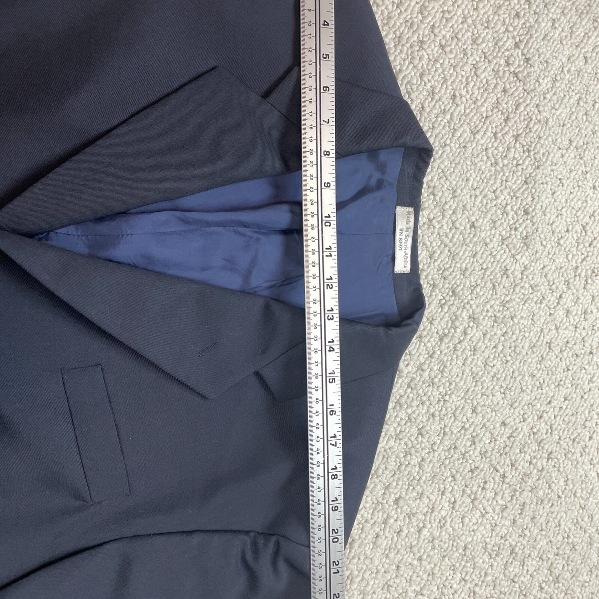 その他 job Bob Mackie Blazer Jacket Mens 48 Blue Solid Pure New Wool Three