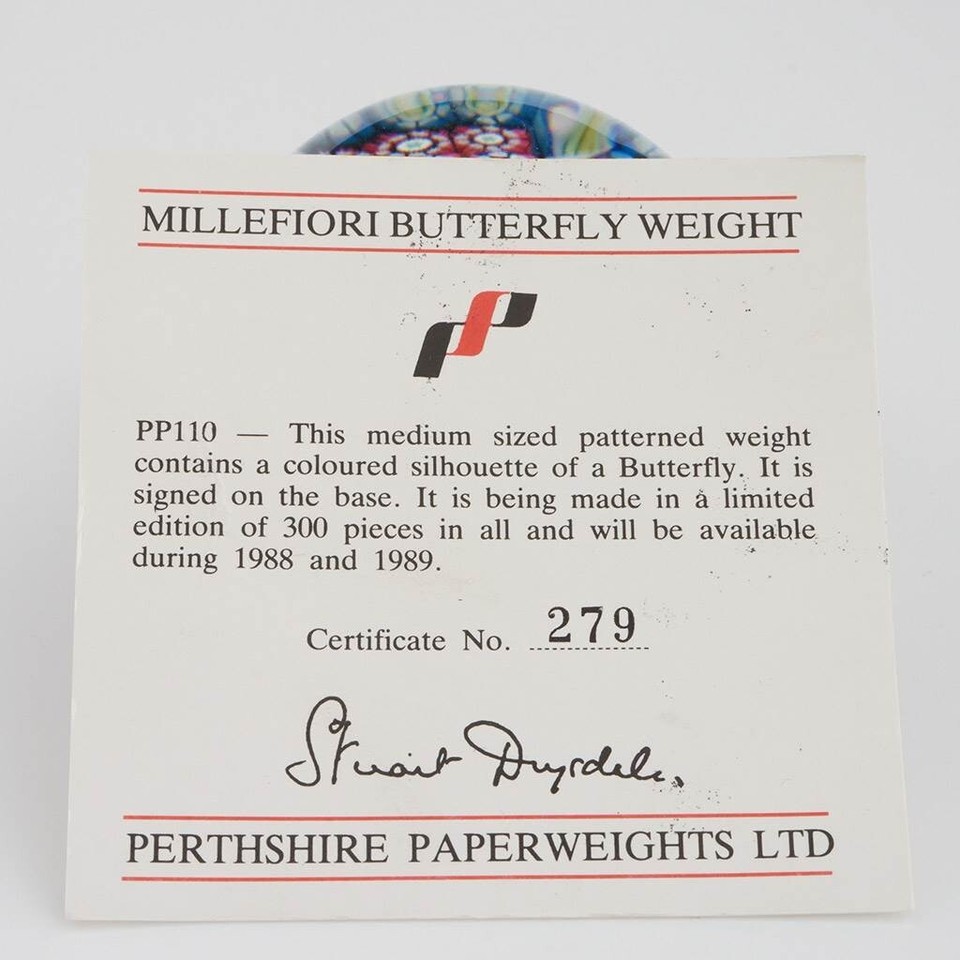 Perthshire Paperweight PP110 Millefiori Buttefly 1988 eBay