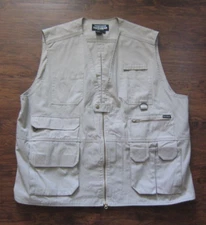 Tact Gear Vest Men's 2XL Outdoor Fishing Hunting Beige Multi Pockets TV501K