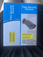 2x Dummy Security Camera Fake LEDs Flashing Light Home Surveillance Waterproof 