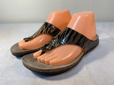 Mephisto Agacia Thong Flip Flop Sandals Women's Tiger Print Slip On EU 39 (US 9)