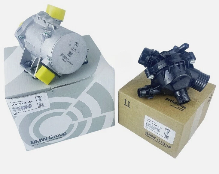 Water Pump For BMW 128i 325i 328i 528i 530i X3 11517586925 W/Thermostat Bolt  Foto 3 de 4