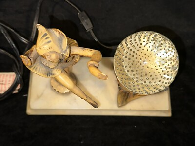 RARE ART DECO 1920'S J.B.HIRSCH GERDAGO PIXIE LADY LAMP WITH GLASS
