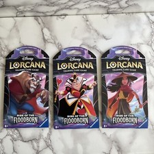 DISNEY LORCANA Trading Card Game RISE OF THE FLOODBORN Booster Pack LOT OF 3 BQR