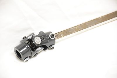 BLACK 3/4'' DD x Ford Triangle U Joint + 16'' Polished Steering  Shaft street rod