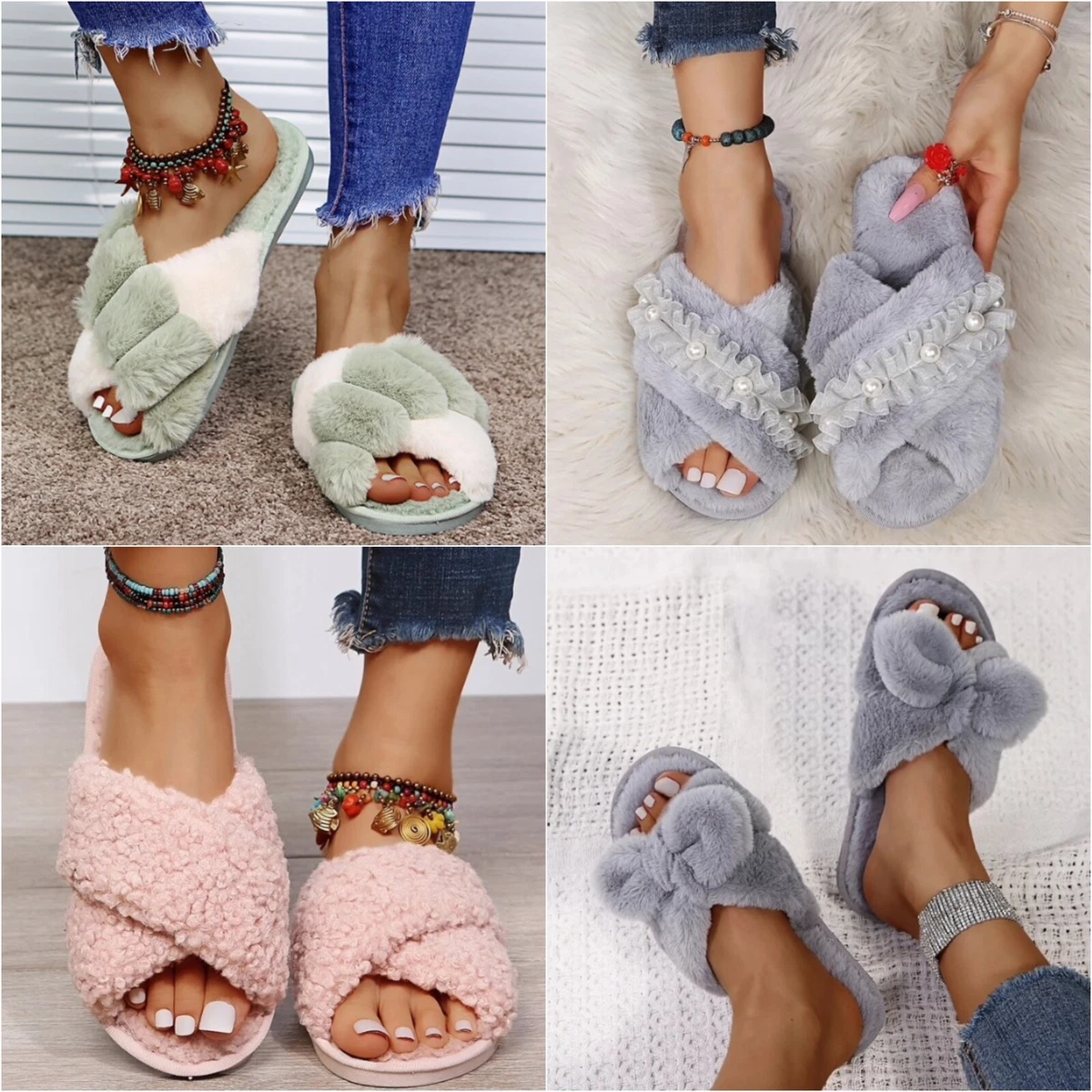 Women's Soft Comfort Fur Flip Flops Slipper Slipper Hot Fashion Winter  Fashion