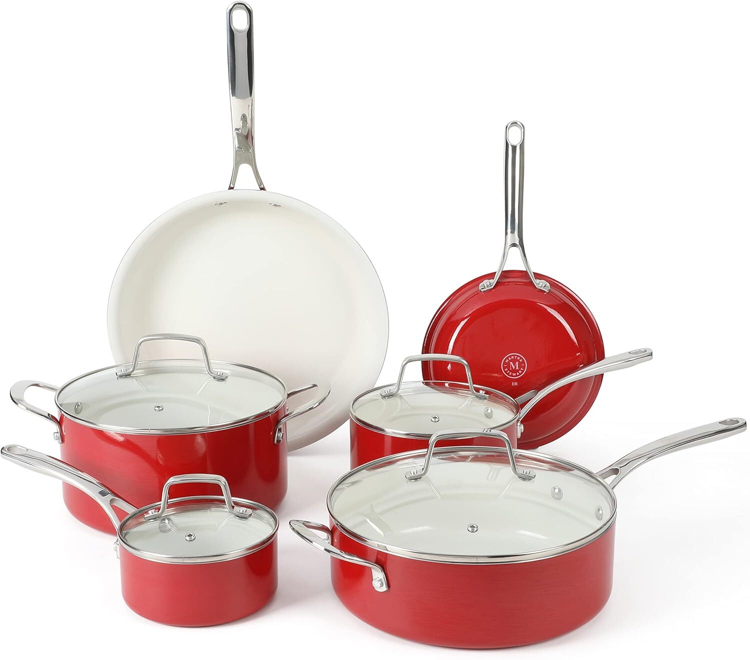 Martha Stewart Lockton Premium Nonstick PFA Free Ceramic Interior 10Piece Enamel