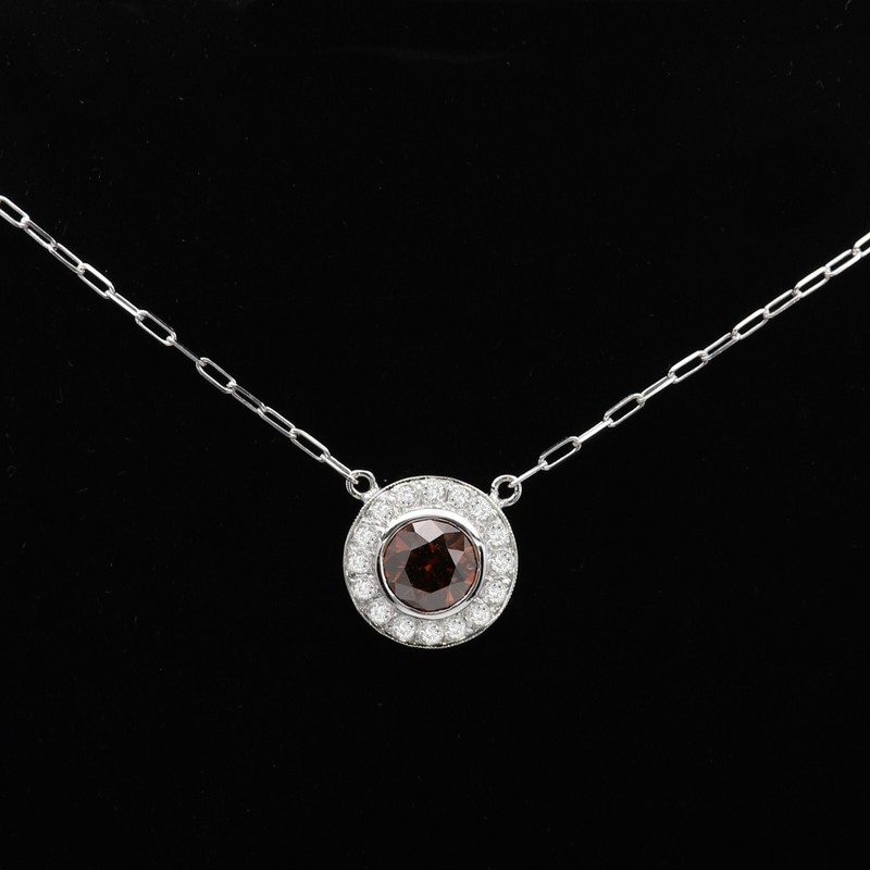 18K Natural Brown Diamond Necklace choker 14'-to 16.5' inch adjustable 18k Gold