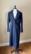 Chadwicks Wool Blend Long Black Grey Coat Women’s Size 10 Button Front