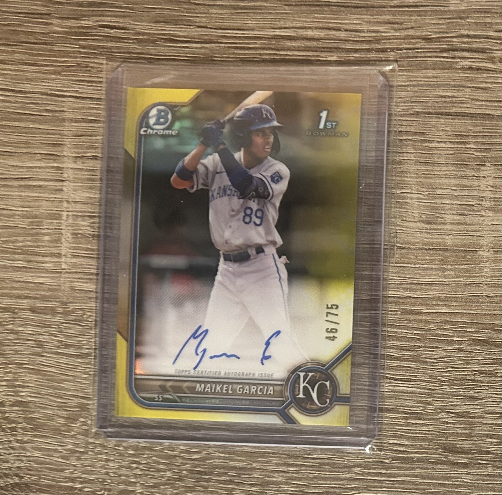 2022 Bowman 1st Chrome Prospects Maikel Garcia Yellow Auto Autograph #/75