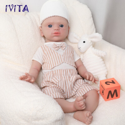 21'' Full Newborn Silicone Reborn Baby Boy Dolls Lifelike Friendly Kids Gift