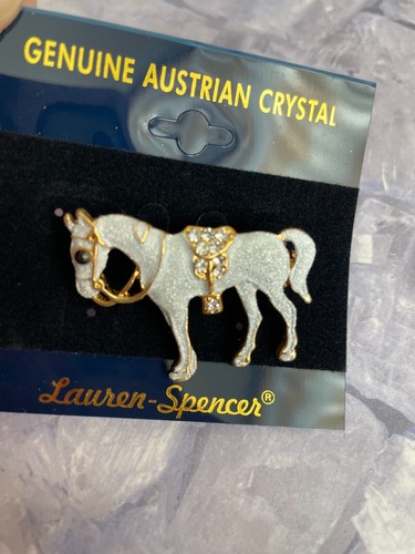 Spilla dichiarazione pavè smaltata cavallo vintage nuova - Foto 2 di 2