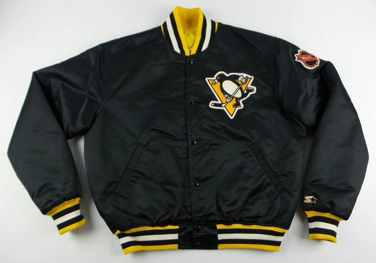 Vintage Pittsburgh Penguins Varsity Bomber Jacket Starter Size 