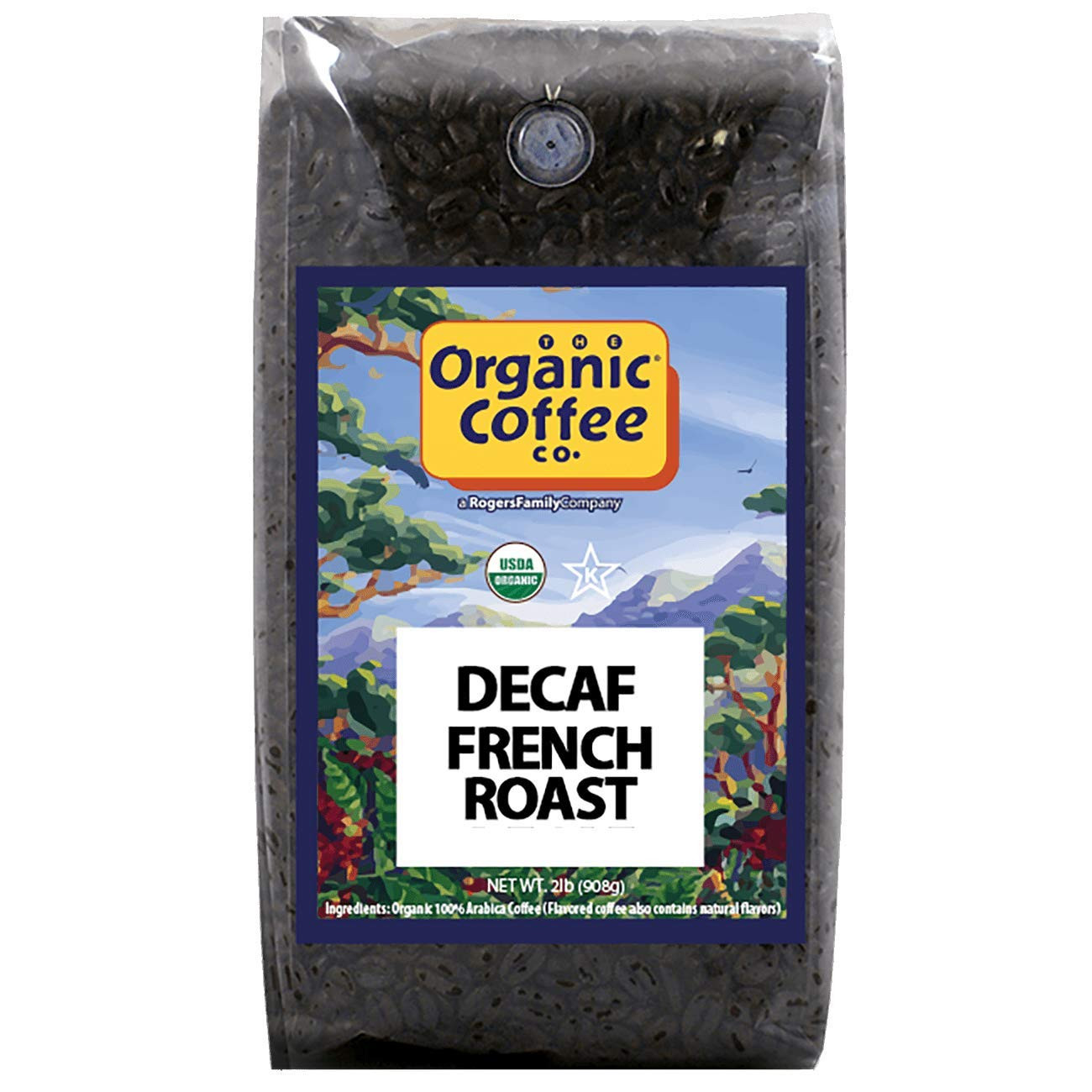 DECAF French Roast Whole Bean Coffee 2LB (32 Ounce) Dark Roa