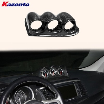 Dash Triple Gauge Pod 60mm Carbon For Mitsubishi EVO Evolution 7 8 9 (RHD Only)