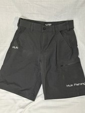 HUK FISHING Next Level Performance Black Shorts  H2000011 Mens M