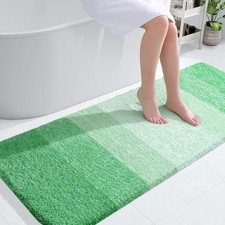 Bathroom Runner Rugs 54x24, Extra Soft Absorbent Microfiber 54" x 24" Green