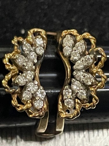 14K Yellow Gold Natural Diamond Enhancer Jacket Insert Ring Guard Size 6.5 - Picture 2 of 7