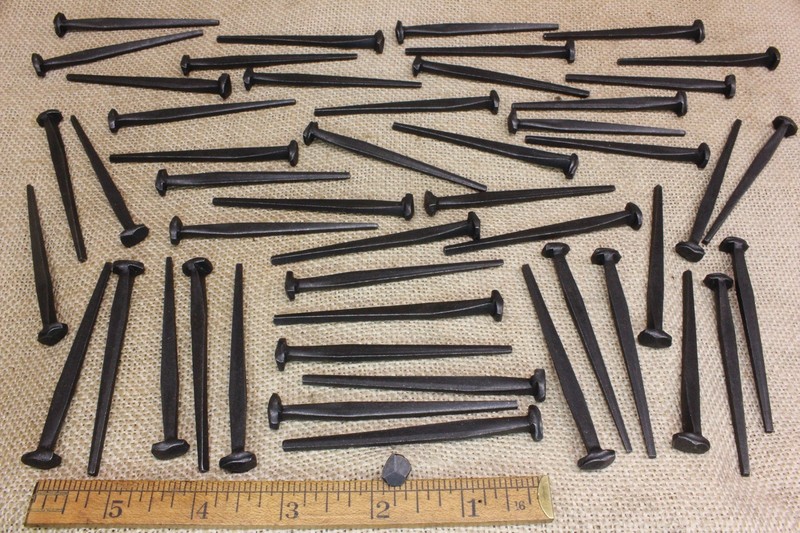 3" Rosehead 50 nails antique square wrought iron vintage Spikes Decorative look