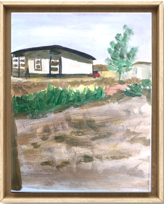 Country Home 11x14 Modern Original Signed Canvas Wall Art Acrylic Painting