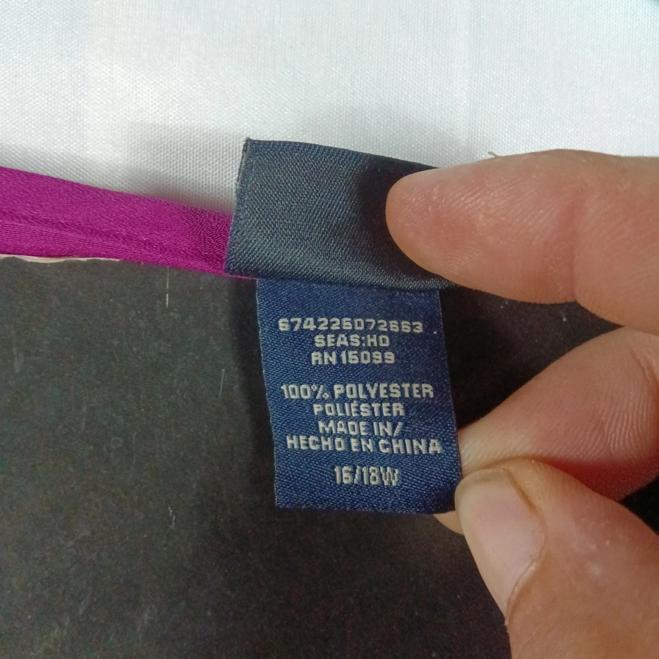 Женская рубашка-туника Canyon River Blues 16-18w рукав 3/4 на пуговицах спереди фиолетовая - Изображение 4 из 4