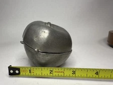 Vintage Pewter Ice Cream Mold #149 – Apple Shape Hinged Two-Piece Mold B25