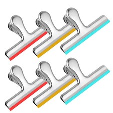 HOUSE AGAIN 6 Pack Stainless Steel Chip Bag Clips 6 - Sliver, Silver 