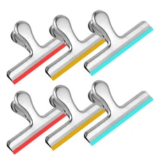 HOUSE AGAIN 6 Pack Stainless Steel Chip Bag Clips 6 - Sliver, Silver 