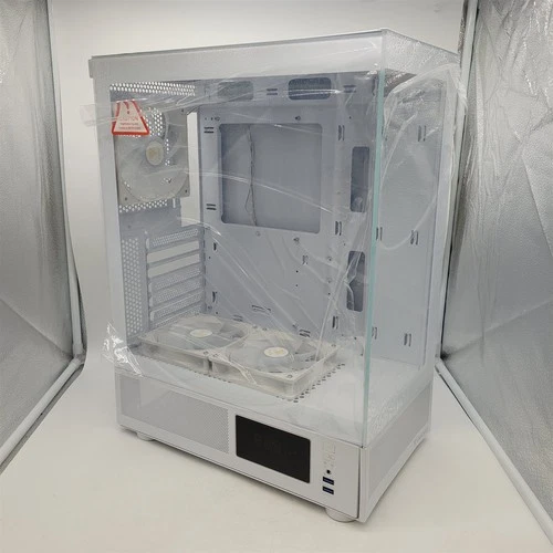 GAMDIAS White ATX Mid Tower Computer Case with Tempered Glass, Gaming PC Case