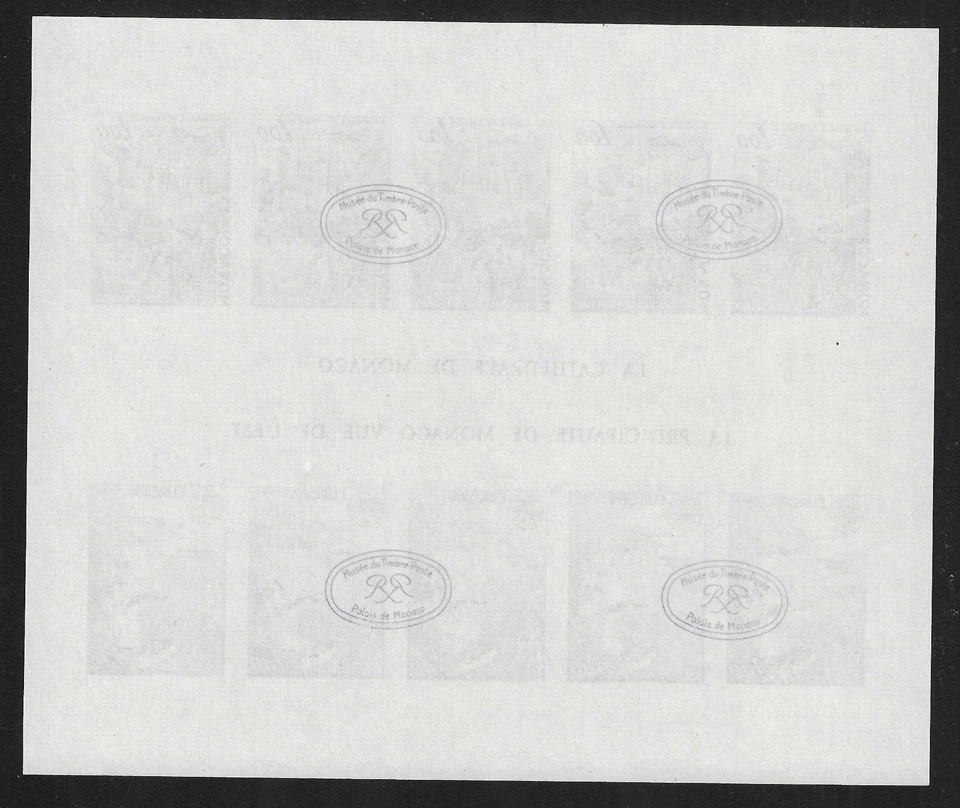 MÓNACO 1978 SC# 1114A, Yvert 14A MNH HOJA DE RECUERDO A PRUEBA DE COLOR IMPERFORADA RARA Foto 2 de 2