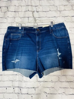 Universal Thread Women's Jeans Shorts High Rise Midi Blue Size 22
