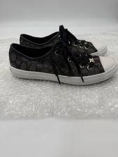 Coach Empire Women  s Size 9B Grey Signature Canvas Lace Up Sneakers