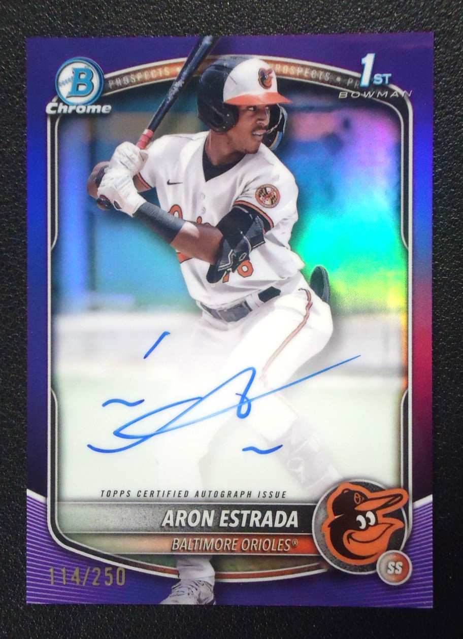 Aron Estrada 2025 TOPPS BOWMAN CHROME AUTOGRAPH PURPLE 114/250 #CPA-AES