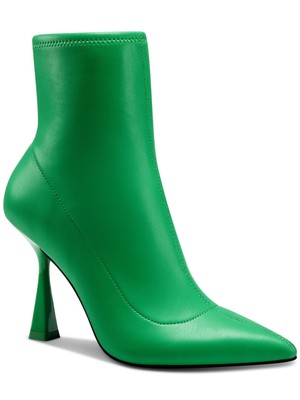 BAR III Womens Green Stretch Comfort Olevia Pointed Toe Flare Booties 9 M