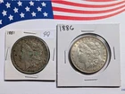 1881-P and 1886-P Morgan Silver Dollars, Lot of 2 ($2.00 Face), 90% Silver Coins