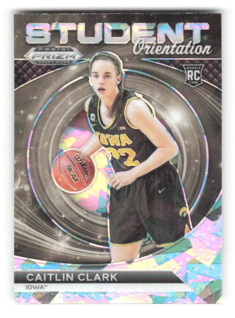 2024-25 Panini Prizm Draft Picks Student Orientation Ice #22 Caitlin Clark RC