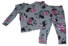 Disney Junior Minnie Mouse 2 Pc Ribbed LS Shirt Leggings Outfit 12M
