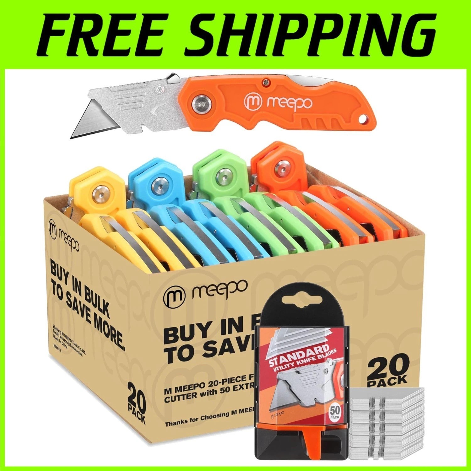 20-Pack Folding Utility Knife