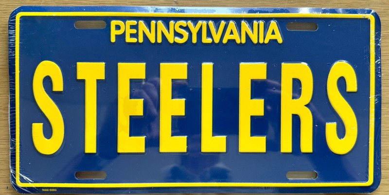 Brand New Steelers License Plate Pennsylvania Shrink-Wrapped