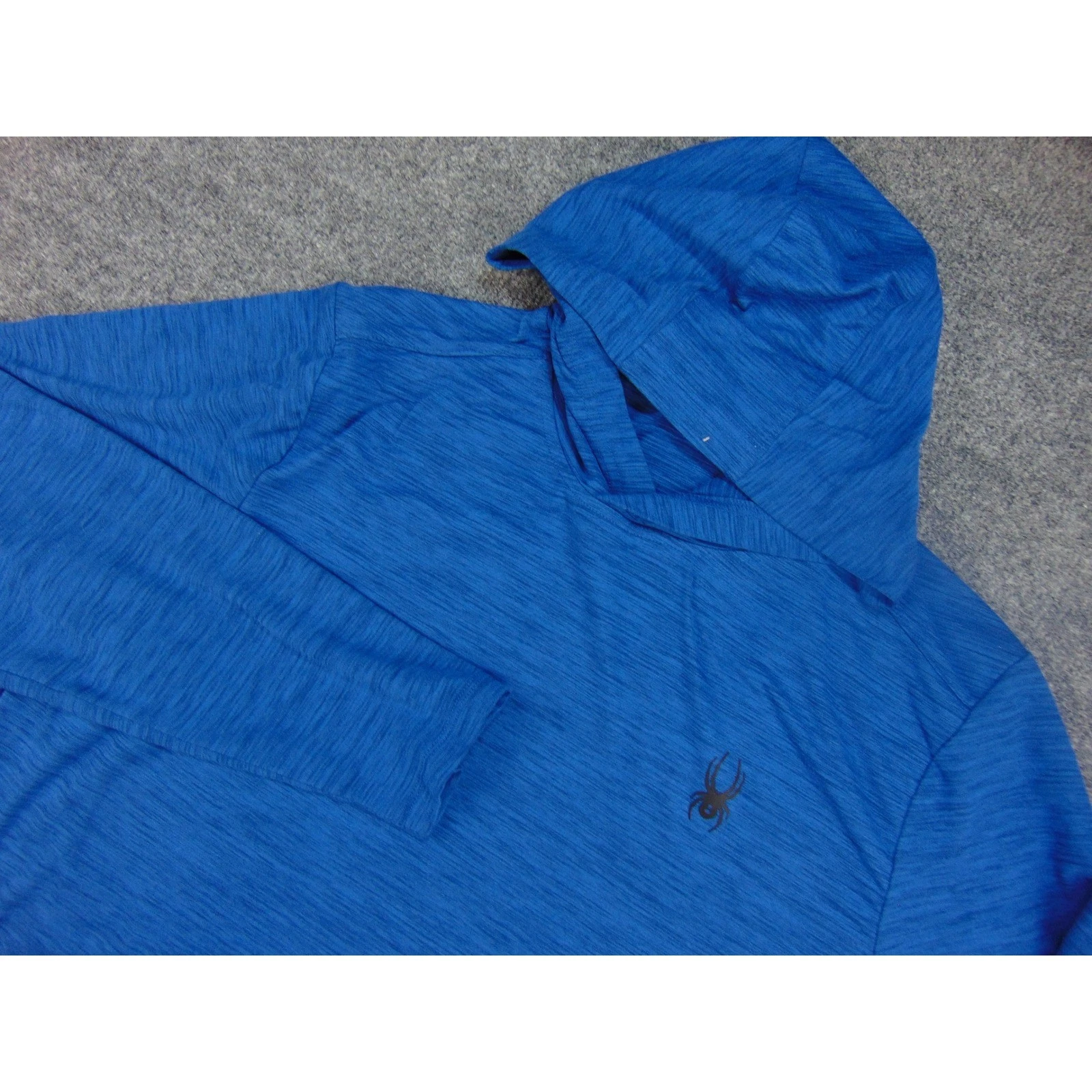 Spyder Hoodie Mens Large Blue Space Dye Pullover Activewear Gorpcore Athleisure