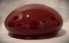 10" Fitter Ruby Red White Cased Dome Glass Short Student Lamp Light Shade