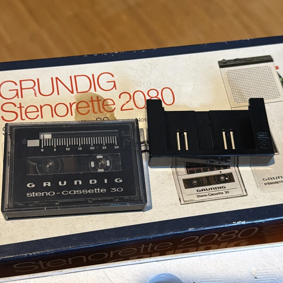 Grundig Stenorette 2080 Diktiergerät Sprachaufzeichnung Memo Silber Vintage OVP - Bild 3 von 4